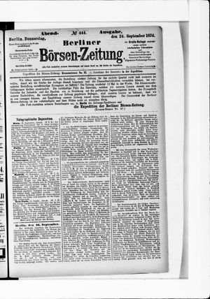 Berliner Börsen-Zeitung on Sep 24, 1874