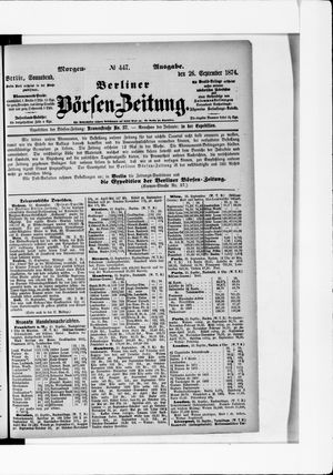 Berliner Börsen-Zeitung vom 26.09.1874