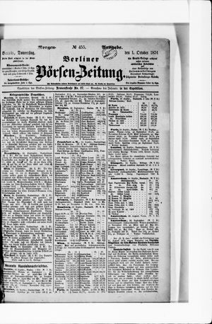 Berliner Börsen-Zeitung vom 01.10.1874