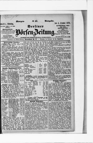 Berliner Börsen-Zeitung vom 04.10.1874