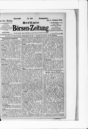 Berliner Börsen-Zeitung vom 05.10.1874