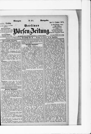 Berliner Börsen-Zeitung vom 06.10.1874