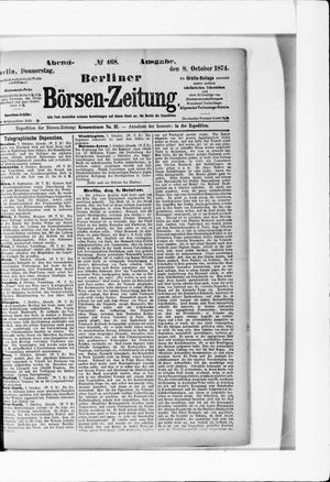 Berliner Börsen-Zeitung vom 08.10.1874