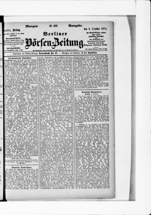 Berliner Börsen-Zeitung vom 09.10.1874