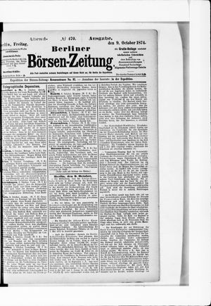 Berliner Börsen-Zeitung vom 09.10.1874