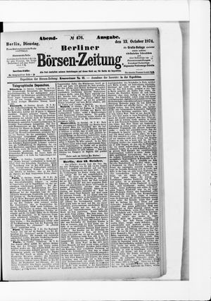Berliner Börsen-Zeitung vom 13.10.1874