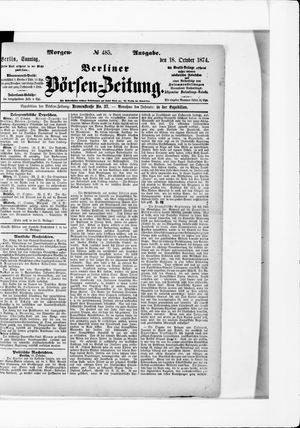 Berliner Börsen-Zeitung vom 18.10.1874