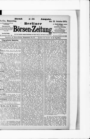 Berliner Börsen-Zeitung on Oct 22, 1874