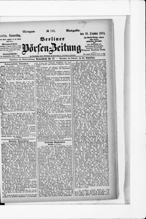 Berliner Börsen-Zeitung vom 29.10.1874