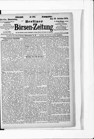 Berliner Börsen-Zeitung vom 29.10.1874