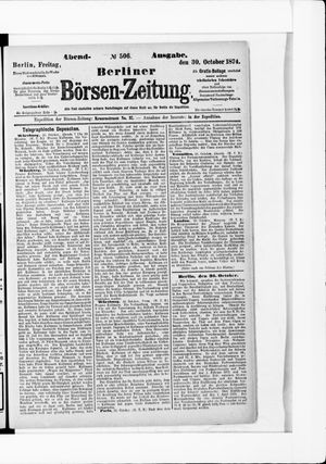 Berliner Börsen-Zeitung vom 30.10.1874
