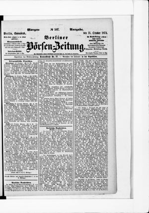 Berliner Börsen-Zeitung vom 31.10.1874