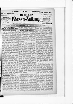 Berliner Börsen-Zeitung vom 31.10.1874
