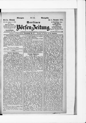 Berliner Börsen-Zeitung vom 04.11.1874