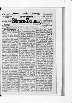 Berliner Börsen-Zeitung vom 04.11.1874