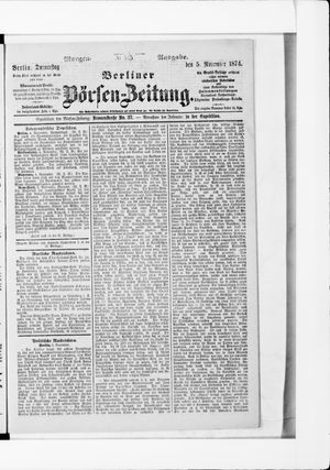 Berliner Börsen-Zeitung vom 05.11.1874