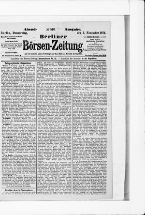 Berliner Börsen-Zeitung vom 05.11.1874