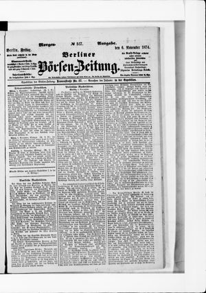Berliner Börsen-Zeitung vom 06.11.1874