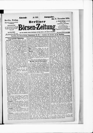 Berliner Börsen-Zeitung vom 06.11.1874