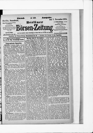 Berliner Börsen-Zeitung vom 07.11.1874