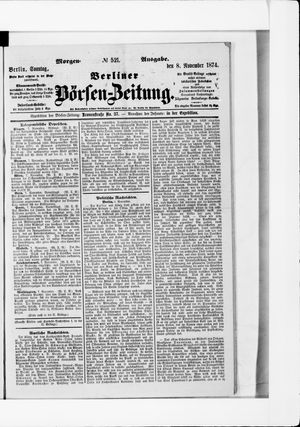 Berliner Börsen-Zeitung vom 08.11.1874
