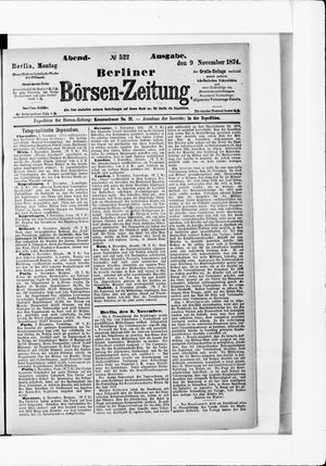 Berliner Börsen-Zeitung vom 09.11.1874