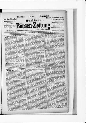 Berliner Börsen-Zeitung vom 10.11.1874
