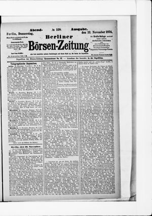 Berliner Börsen-Zeitung vom 12.11.1874
