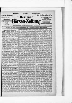 Berliner Börsen-Zeitung vom 17.11.1874