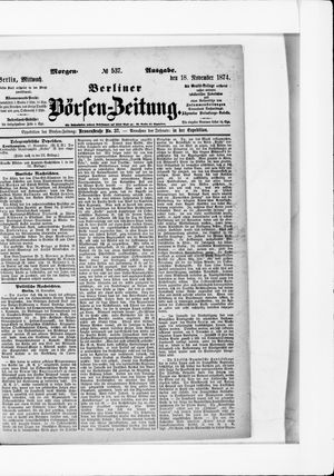Berliner Börsen-Zeitung vom 18.11.1874