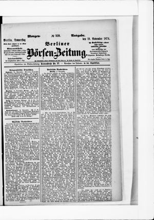 Berliner Börsen-Zeitung vom 19.11.1874