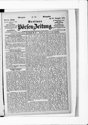 Berliner Börsen-Zeitung vom 20.11.1874