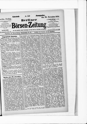 Berliner Börsen-Zeitung on Nov 20, 1874