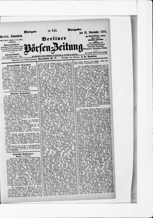 Berliner Börsen-Zeitung vom 21.11.1874
