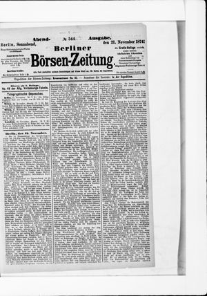 Berliner Börsen-Zeitung vom 21.11.1874