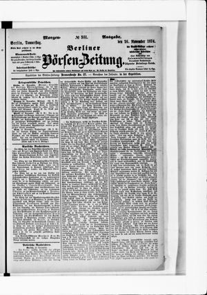 Berliner Börsen-Zeitung vom 26.11.1874