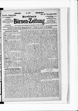 Berliner Börsen-Zeitung vom 26.11.1874