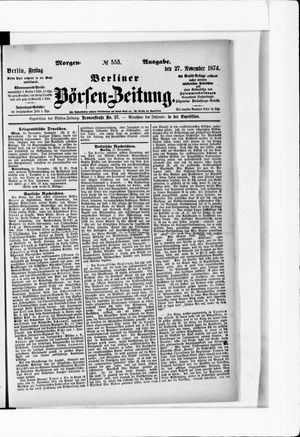 Berliner Börsen-Zeitung vom 27.11.1874