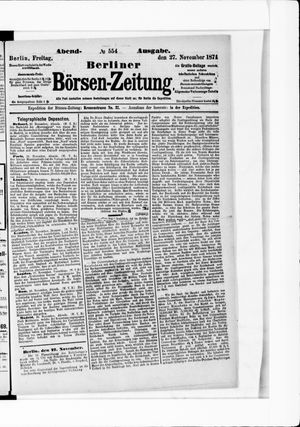 Berliner Börsen-Zeitung vom 27.11.1874