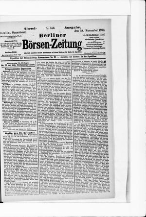 Berliner Börsen-Zeitung vom 28.11.1874