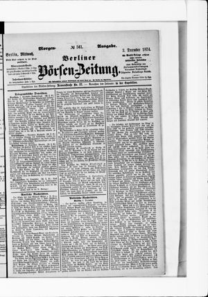 Berliner Börsen-Zeitung vom 02.12.1874
