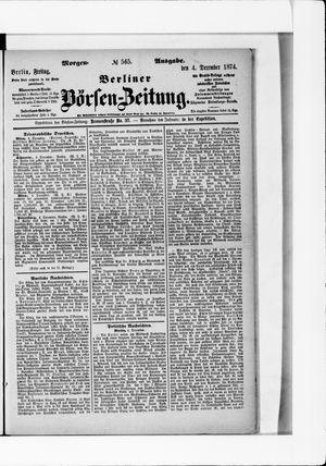 Berliner Börsen-Zeitung vom 04.12.1874