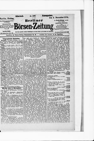 Berliner Börsen-Zeitung vom 04.12.1874