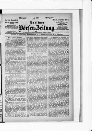 Berliner Börsen-Zeitung vom 05.12.1874