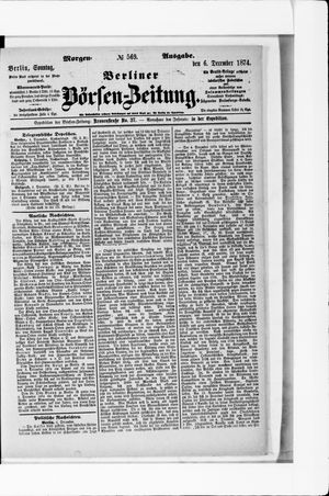 Berliner Börsen-Zeitung vom 06.12.1874