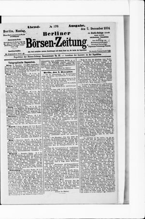 Berliner Börsen-Zeitung vom 07.12.1874