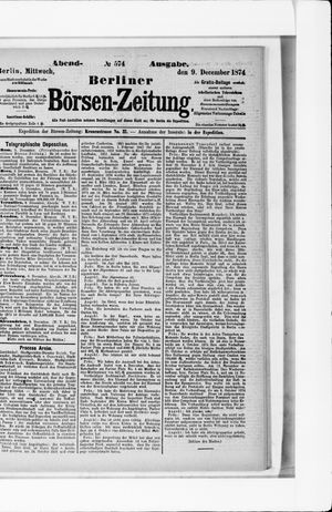 Berliner Börsen-Zeitung vom 09.12.1874