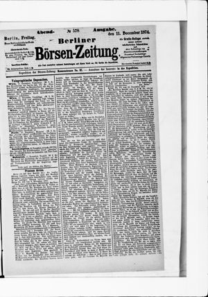 Berliner Börsen-Zeitung on Dec 11, 1874