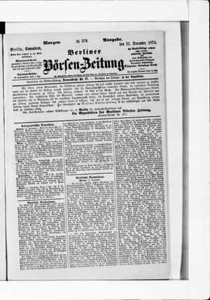 Berliner Börsen-Zeitung vom 12.12.1874