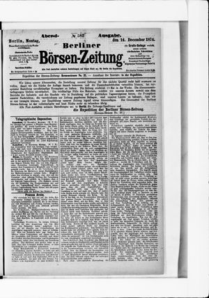 Berliner Börsen-Zeitung vom 14.12.1874